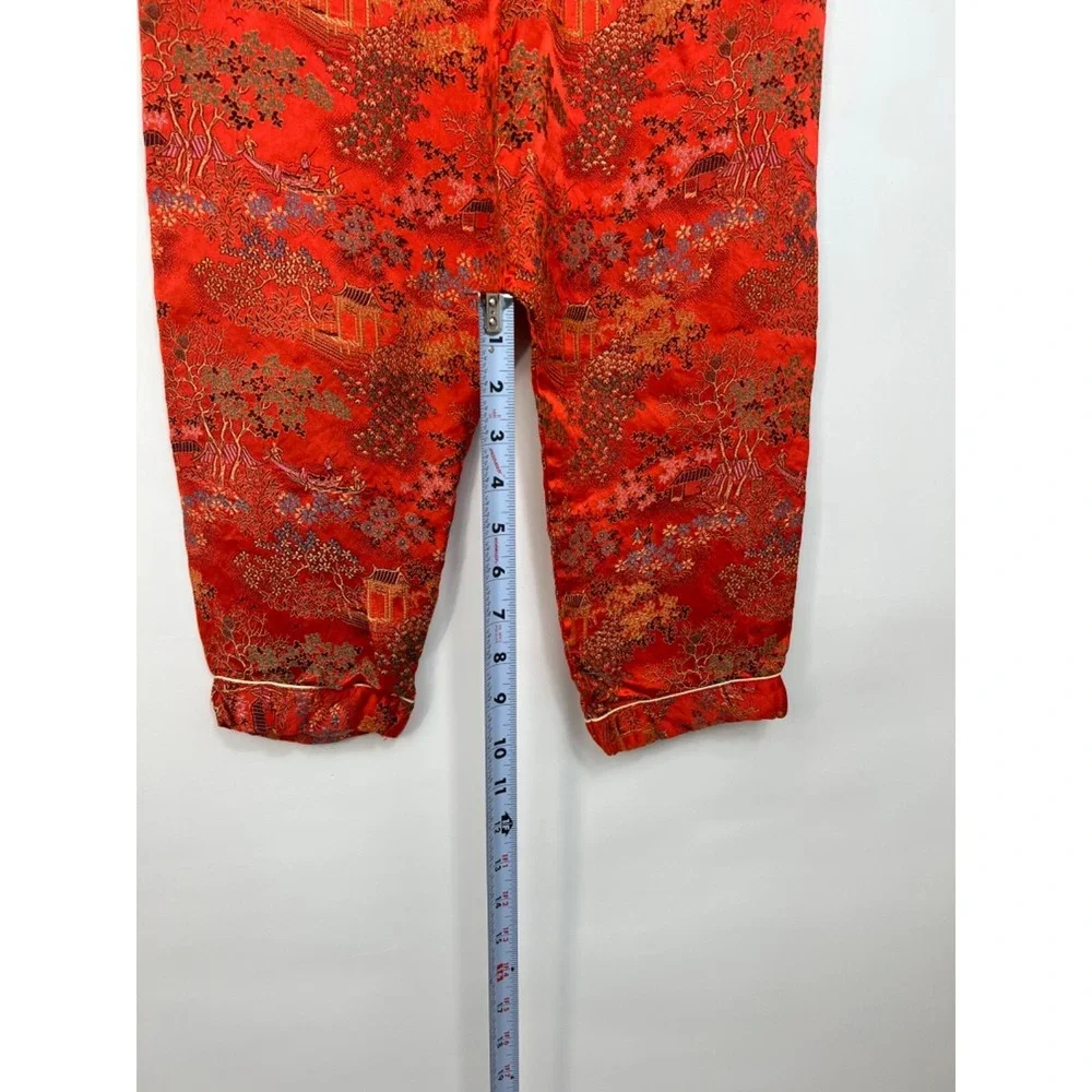 Unbranded Orange Gold Trim‎ Chinese Pants - Handmade  Kids Toddler Youth